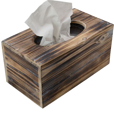 Excello Global Products Rustic Brown Barnwood Tissue Box Cover Tissue