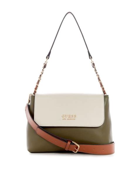 Guess Factory Leather Milena Color Block Crossbody In White Lyst