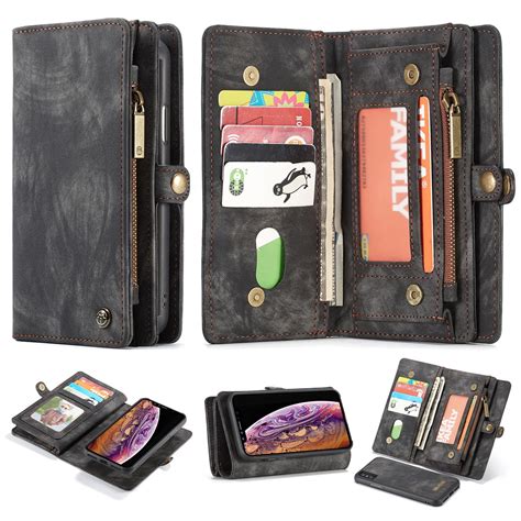 Caseme Iphone Xs Max Wallet Magnetic Detachable Case Black Leather
