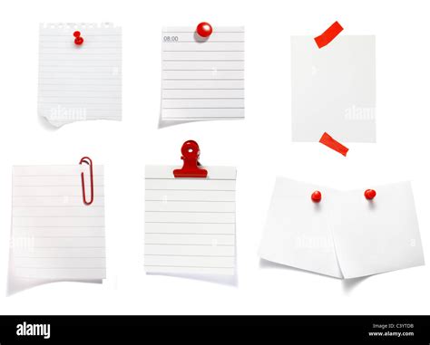 Note Papers With Push Pins Stock Photo Alamy