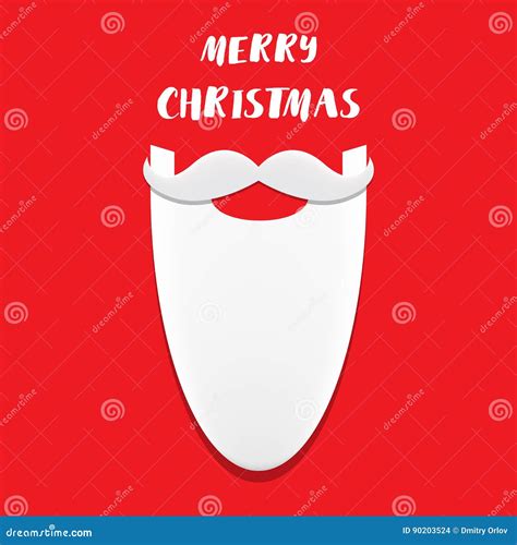 Christmas Santa Claus Beard Poster For Party Or Greeting Card Vector