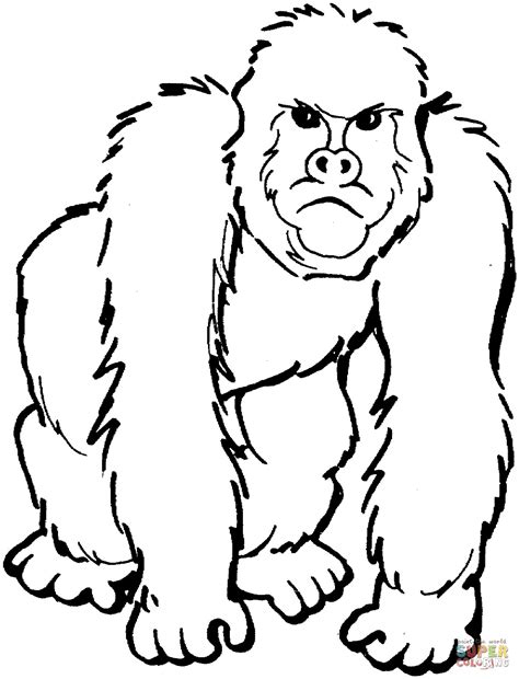 It's fun, cute and western lowland gorilla coloring page from gorillas category. Cute Gorilla Coloring Pages at GetColorings.com | Free ...