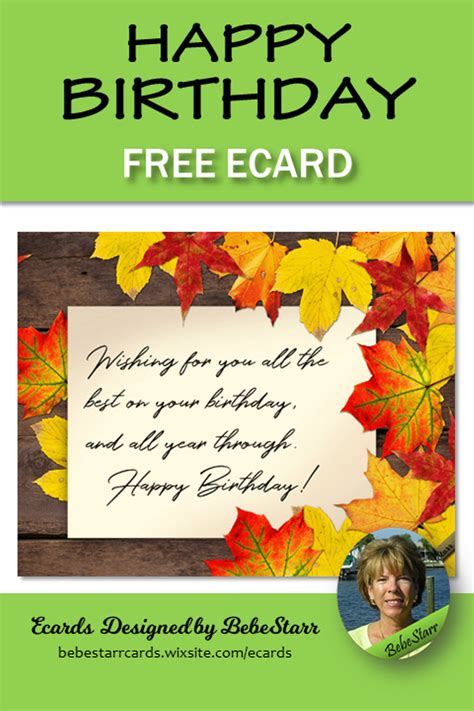 Autumn Birthday Ecard Ecards By Bebestarr In 2021 Happy Birthday