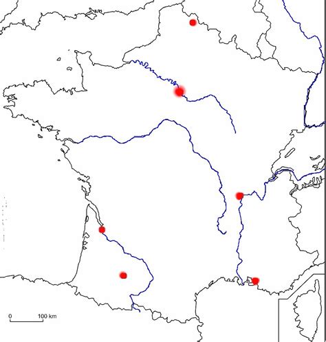 Carte des 13 régions de france (sans les noms). Carte De France Vierge Avec Fleuves