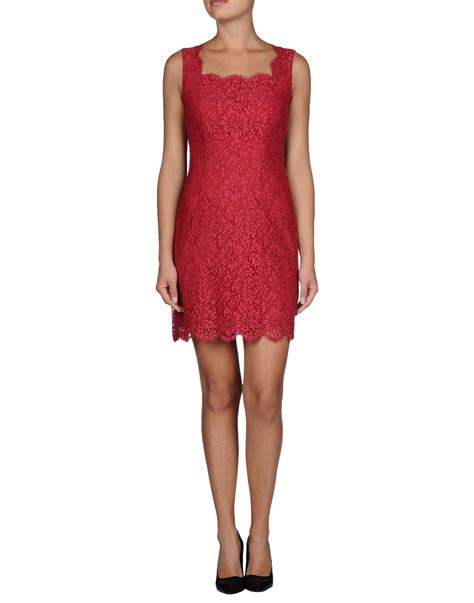 Dolce And Gabbana Red Short Dress Lyst