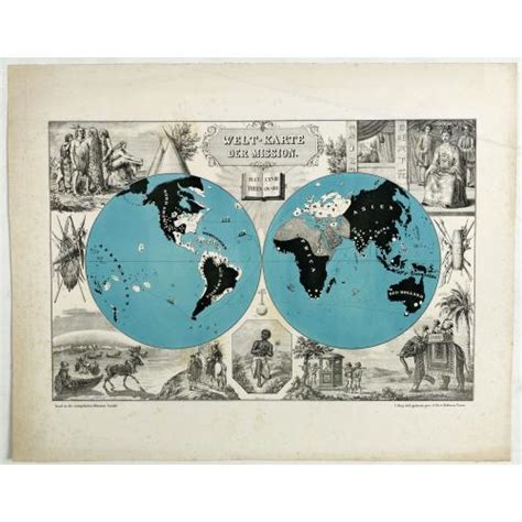 Welt Karte Der Mission Old Map By Engelmann G
