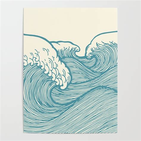 Great Waves Poster By Babylon Vibes Society6