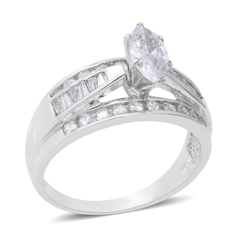Shop Lc Sterling Silver Marquise Cubic Zirconia Cz Statement Ring