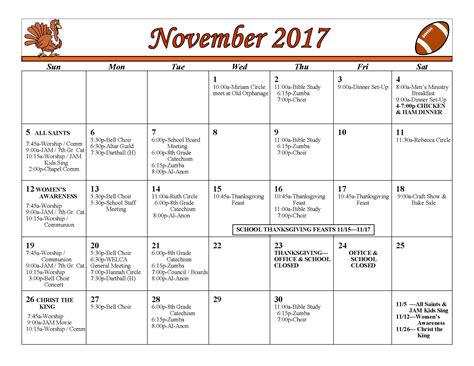 November 2017 Calendar Printable Calendars
