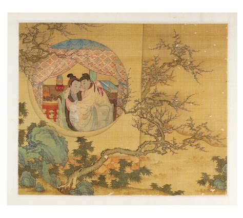 A Set Of Four Erotic Paintings Qing Dynasty 19th Century 清十九世紀 《春宮圖》一組四幅 設色絹本 Important