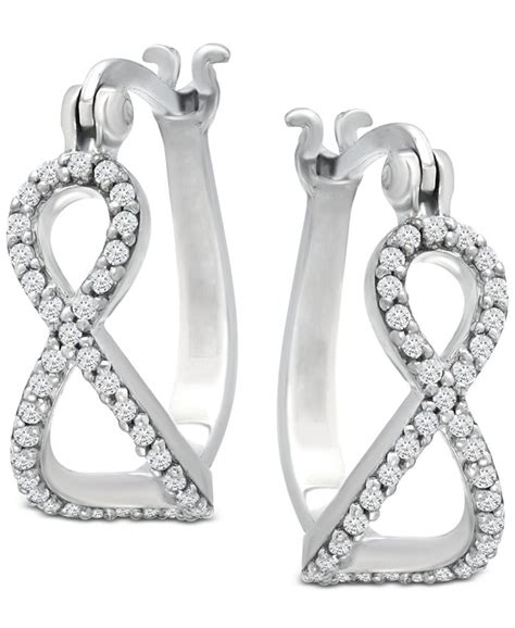 Giani Bernini Cubic Zirconia Infinity Hoop Earrings In Sterling Silver