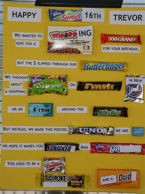 Sweet 16th Candy Bar Poster Candy Bar Posters And Ts Pinterest
