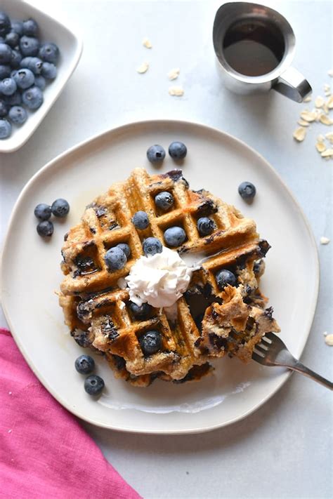 Healthy Blueberry Oat Waffles Gf Low Calorie Skinny Fitalicious