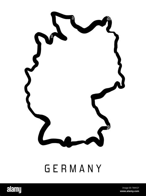 Germany Map Outline Smooth Country Shape Map Vector Stock Vector