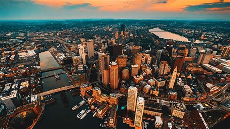 Boston Aerial View 4k Wallpaper