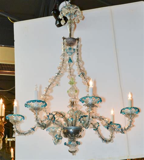Antique Venetian Tinted Blown Glass Chandelier Legacy Antiques