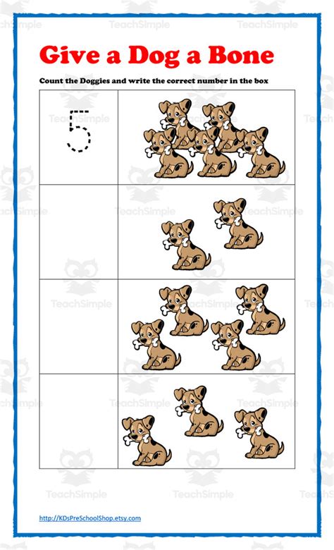 Give A Dog A Bone Animal Math Worksheets By Teach Simple
