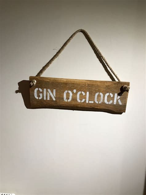 Gin Lovers Its Gin Oclock Fun Message On A Wooden Sign Made With