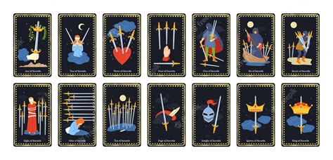 Premium Vector Minor Arcana Swords Tarot Cards Occult King Queen