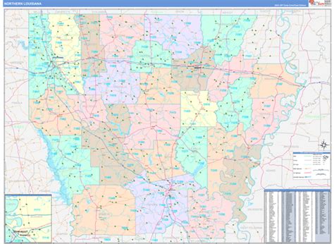 Louisiana Northern Wall Map Color Cast Style By Marketmaps Mapsales