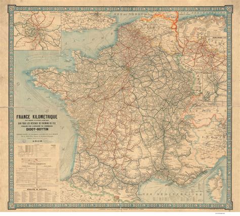 France 1906 Detailed Railroad Map With Stations And Towns Old Map