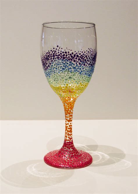Gorgeous Rainbow Dot Wine Glass Come Paint Your Own At Pinot S Palette In Exton Pa