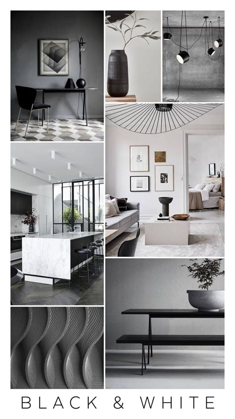 Black And White Mood Board Wohnung Farbschemata Farbschemata Layout