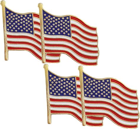 Wayda 4pcs American Flag Pins American Flag Waving Lapel