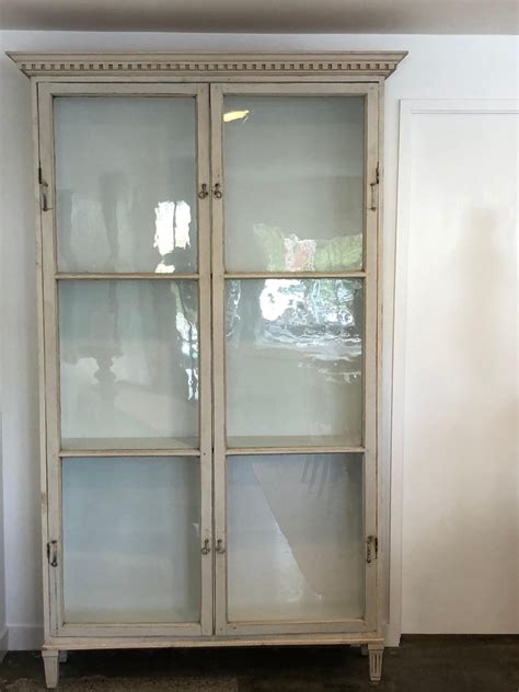 Gustavian Style Cabinet With Antique Glass Doors For Sale At 1stdibs