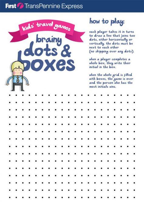 Printable dots and boxes game for kids. My boys love this traditional