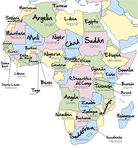 Mapa Africa Con Capitales