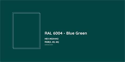 Ral Blue Green Complementary Or Opposite Color Name And Code