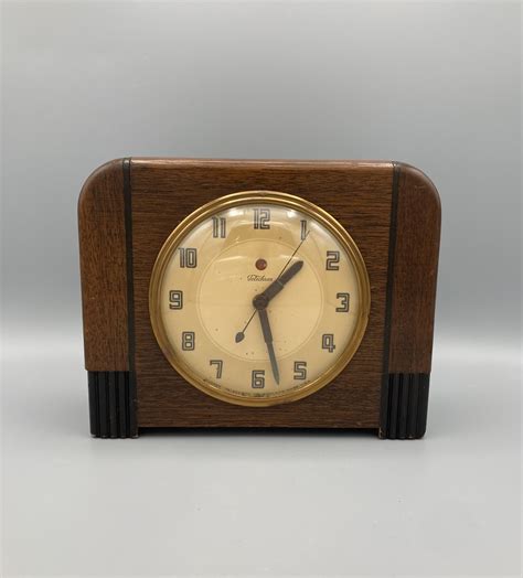 Art Deco S Telechron Pharaoh Mantel Clock Model H Wood Case