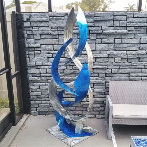 Tempest Large Blue Sculpture By Dustin Miller