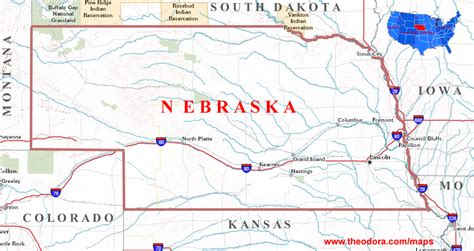 Us Map Nebraska State