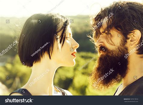 Sensual Couple Woman Beautiful Brunette Short Stock Photo Edit Now