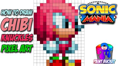 How To Draw Sonic Mania Chibi Knuckles Sonic The Hedgehog Pixel Art