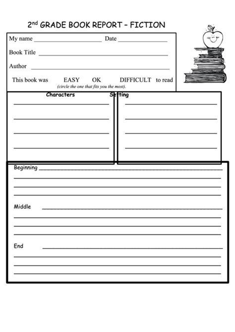 Free Book Report Template 2nd Grade Printable Templates
