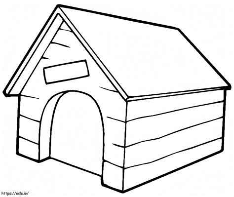 Wooden Dog House Coloring Page