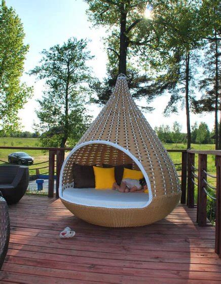 The outdoor collection white resin wicker hanging egg chair is unique patio furniture made from fine quality wicker. Wicker Hanging Bed Outdoor Swing Sets for Adults Swing ...