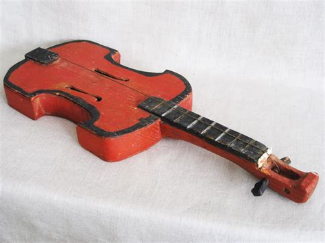 Vintage Folk Art Fiddle Violin String Instrument Outsider Art Naïve