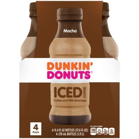Dunkin Donuts Mocha Iced Coffee 4 Bottles 94 Fl Oz King Soopers
