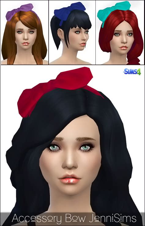 Jennisims Downloads Sims 4 New Mesh Accessory Bow Headband
