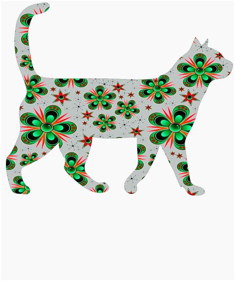 Green And Grey Cat Digital Art By Kaylin Watchorn