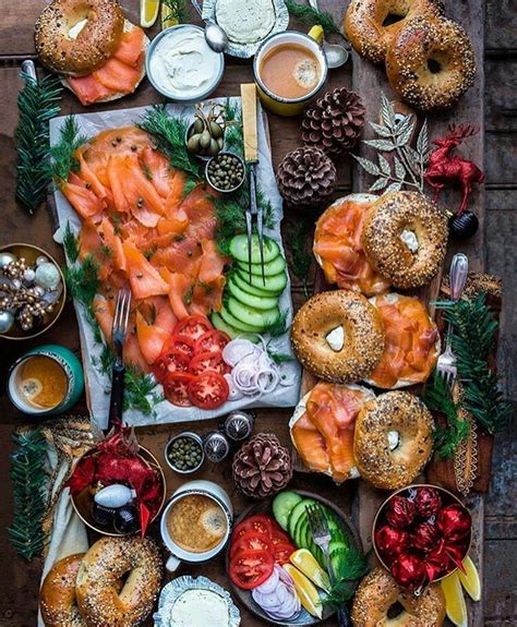 Then we are layering the bread with a quick smear of creamy avocado tartar sauce, smoked salmon, cucumber and poached quail eggs. Smoked salmon & bagels on a board | Food platters, Wine ...
