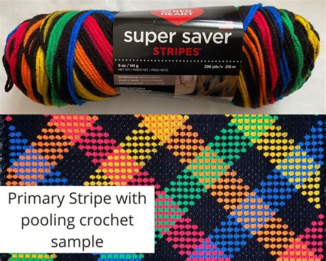 Primary Stripe Color Red Heart Super Saver Stripes Yarn Variegated