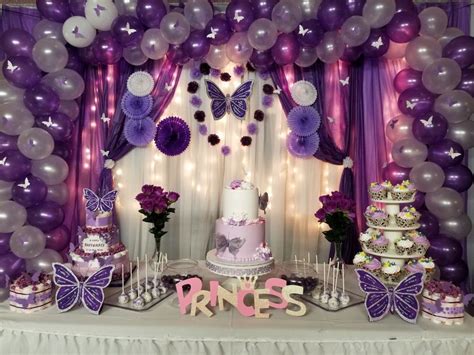 Great ideas make great gifts. Butterfly Themed Baby Shower with purple and white color ...