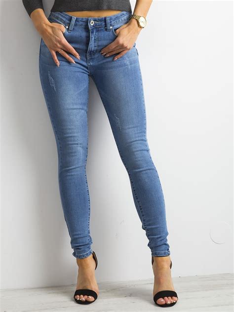 Niebieskie Damskie Dżinsy Skinny Spodnie Jeansowe Sklep Ebutik Pl