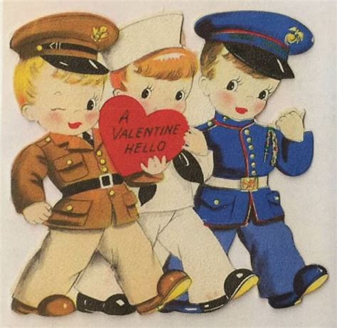 Patriotic Valentine Military Valentines Valentines Cards Vintage Valentines