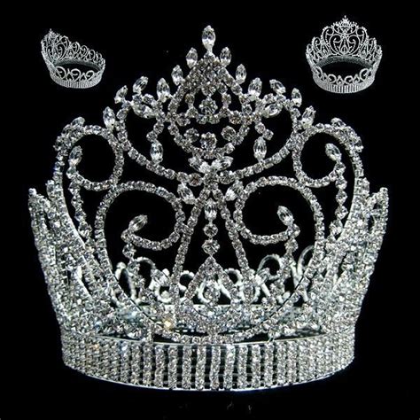 Miss American Beauty Pageant Queen Rhinestone Crown Silver Full Rhinestone Crown Pageant